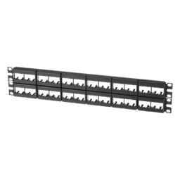 Panel de Parcheo Modular Mini-Com (Sin Conectores), Plano, Sin Blindaje, de 48 Puertos, 2 UR