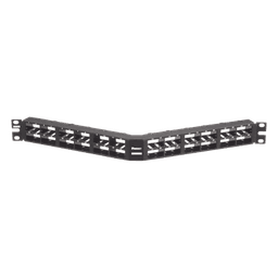 Panel de Parcheo Modular Mini-Com (Sin Conectores), Angulado, Sin Blindaje, Alta Densidad, de 48 Puertos, 1UR