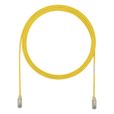 Cable de Parcheo TX6, UTP Cat6, Diámetro Reducido (28AWG), Color Amarillo, 3.05 Metros (10 Pies)