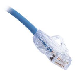 Cable de Parcheo TX6, UTP Cat6, Diámetro Reducido (28AWG), Color Azul, 0.3 Metros (1 Pie)