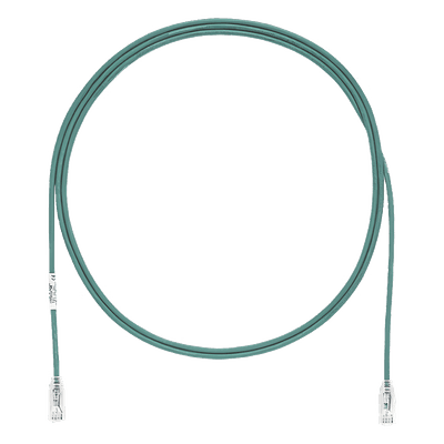 Cable de Parcheo TX6, UTP Cat6, Diámetro Reducido (28AWG), Color Verde, 0.91 Metros (3 Pies)