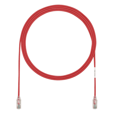 Cable de Parcheo TX6, UTP Cat6, Diámetro Reducido (28AWG), Color Rojo, 0.91 Metros (3 Pies)