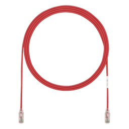 Cable de Parcheo TX6, UTP Cat6, Diámetro Reducido (28AWG), Color Rojo, 0.91 Metros (3 Pies)