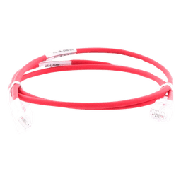 Cable de Parcheo TX6, UTP Cat6, Diámetro Reducido (28AWG), Color Rojo, 0.91 Metros (3 Pies)