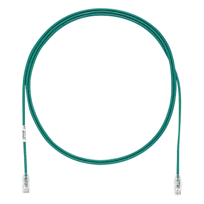 Cable de Parcheo TX6, UTP Cat6, Diámetro Reducido (28AWG), Color Verde, 1.52 Metros (5 Pies)