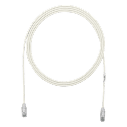 Cable de Parcheo TX6, UTP Cat6, Diámetro Reducido (28AWG), Color Blanco Mate, 2.13 Metros (7 Pies)