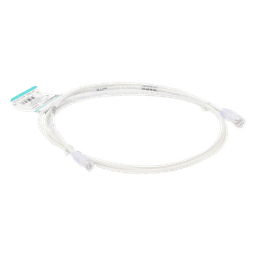 Cable de Parcheo TX6, UTP Cat6, Diámetro Reducido (28AWG), Color Blanco Mate, 2.13 Metros (7 Pies)