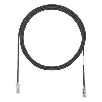 Cable de Parcheo TX6, UTP Cat6, Diámetro Reducido (28AWG), Color Negro, 2.13 Metros (7 Pies)