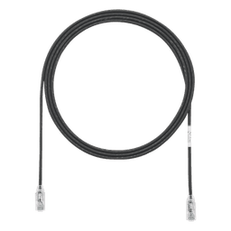 Cable de Parcheo TX6, UTP Cat6, Diámetro Reducido (28AWG), Color Negro, 2.13 Metros (7 Pies)