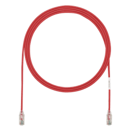 Cable de Parcheo TX6, UTP Cat6, Diámetro Reducido (28AWG), Color Rojo, 2.13 Metros (7 Pies)