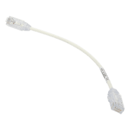 Cable de Parcheo TX6, UTP Cat6, Diámetro Reducido (28AWG), Color Blanco, 20.32 cm (8 Pulgadas)