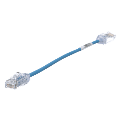 Cable de Parcheo TX6, UTP Cat6, Diámetro Reducido (28AWG), Color Azul, 20.2 cm (8 Pulgadas)