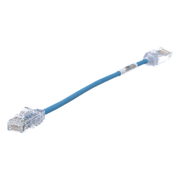Cable de Parcheo TX6, UTP Cat6, Diámetro Reducido (28AWG), Color Azul, 20.2 cm (8 Pulgadas)
