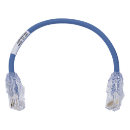 Cable de Parcheo UTP Cat6A, CM/LSZH, Diámetro Reducido (28AWG), Color Azul, 0.3 Metros (1 Pie)