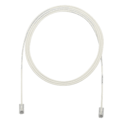 Cable de Parcheo UTP Cat6A, CM/LSZH, Diámetro Reducido (28AWG), Color Blanco Mate, 6.1 Metros (20 Pies)