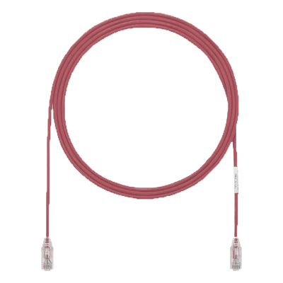 Cable de Parcheo UTP Cat6A, CM/LSZH, Diámetro Reducido (28AWG), Color Rojo, 0.91 Metros (3 Pies)