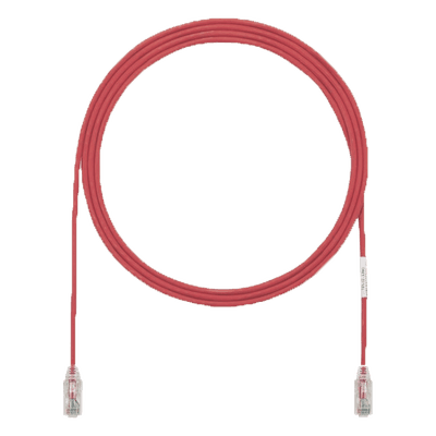 Cable de Parcheo UTP Cat6A, CM/LSZH, Diámetro Reducido (28AWG), Color Rojo, 1.52 Metros (5 Pies)