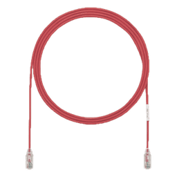 Cable de Parcheo UTP Cat6A, CM/LSZH, Diámetro Reducido (28AWG), Color Rojo, 1.52 Metros (5 Pies)