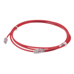 Cable de Parcheo UTP Cat6A, CM/LSZH, Diámetro Reducido (28AWG), Color Rojo, 2.13 Metros (7 Pies)
