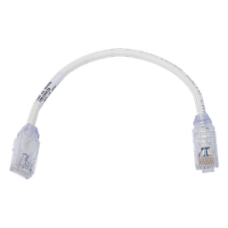 Cable de Parcheo UTP, Cat6A, Diámetro Reducido (28 AWG), CM/LSZH, Color Blanco Mate, 20.3 cm (8 Pulgadas)