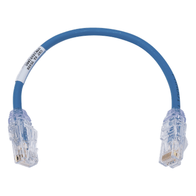 Cable de Parcheo UTP, Cat6A, Diámetro Reducido (28 AWG), CM/LSZH, Color Azul, 20.3 cm (8 pulgadas)