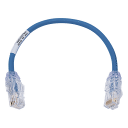 Cable de Parcheo UTP, Cat6A, Diámetro Reducido (28 AWG), CM/LSZH, Color Azul, 20.3 cm (8 pulgadas)