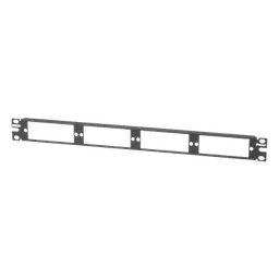 Patch Panel de Fibra Óptica, Para 4 Placas Acopladoras FAP o FMP, Color Negro, 1UR