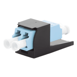 Módulo Acoplador LC Duplex, para Fibra Óptica Multimodo OM3/OM4, Tipo Mini-Com, Color Aqua