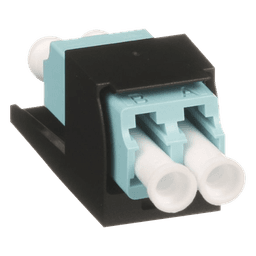 Módulo Acoplador LC Duplex, para Fibra Óptica Multimodo OM3/OM4, Tipo Mini-Com, Color Aqua