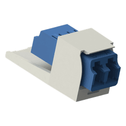Módulo Acoplador LC Duplex, para Fibra Óptica Monomodo OS1/OS2, Tipo Mini-Com, Color Blanco Mate