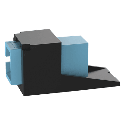 Módulo Acoplador SC Simplex, para Fibra Óptica Multimodo OM3/OM4, Tipo Mini-Com, Color Aqua