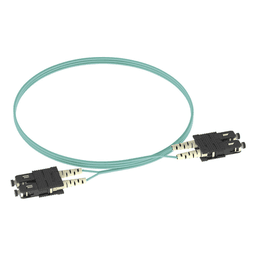 Jumper de Fibra Optica Multimodo 50/125 OM3, SC-SC Duplex, OFNR (Riser), Color Aqua, 2 Metros (6.56 Pies)