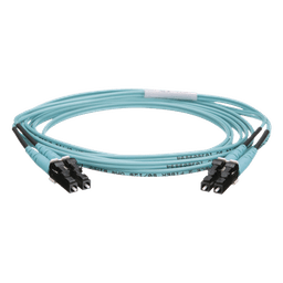 Jumper de Fibra Optica Multimodo 50/125 OM4, LC-LC Duplex, OFNR (Riser), Color Aqua, 2 Metros (6.56 Pies)