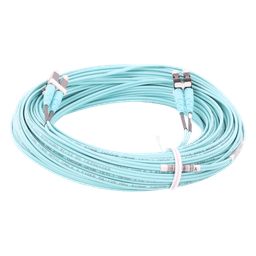 Jumper de Fibra Óptica / Multimodo OM4 50/125 / LC-LC Dúplex / OFNR Riser / 20 m (65.62 pies) / Color Aqua