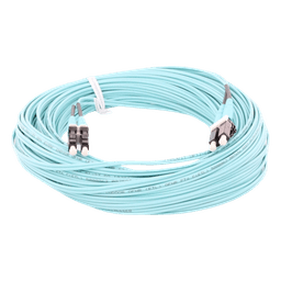 Jumper de Fibra Óptica / Multimodo OM4 50/125 / LC-LC Dúplex / OFNR Riser / 20 m (65.62 pies) / Color Aqua