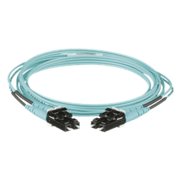 Jumper de Fibra Optica Multimodo 50/125 OM3, LC-LC Duplex, OFNR (Riser), Color Aqua, 2 Metros (6.56 Pies)