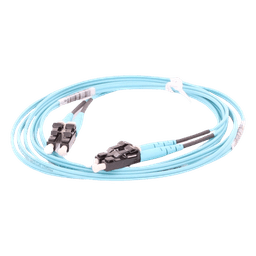 Jumper de Fibra Optica Multimodo 50/125 OM3, LC-LC Duplex, OFNR (Riser), Color Aqua, 2 Metros (6.56 Pies)