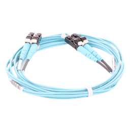 Jumper de Fibra Optica Multimodo 50/125 OM3, LC-LC Duplex, OFNR (Riser), Color Aqua, 2 Metros (6.56 Pies)