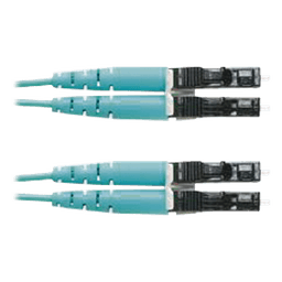 Jumper de Fibra Optica Multimodo 50/125 OM3, LC-LC Duplex, OFNR (Riser), Color Aqua, 3 Metros (9.84 Pies)