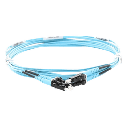 Jumper de Fibra Optica Multimodo 50/125 OM3, LC-LC Duplex, OFNR (Riser), Color Aqua, 3 Metros (9.84 Pies)