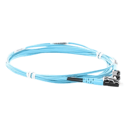 Jumper de Fibra Optica Multimodo 50/125 OM3, LC-LC Duplex, OFNR (Riser), Color Aqua, 3 Metros (9.84 Pies)