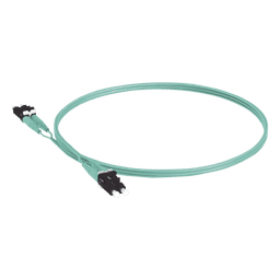 Jumper de Fibra Optica Multimodo 50/125 OM3, LC-LC Duplex, OFNR (Riser), Color Aqua, 5 Metros (16.40 Pies)
