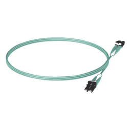Jumper de Fibra Optica Multimodo 50/125 OM3, LC-LC Duplex, OFNR (Riser), Color Aqua, 5 Metros (16.40 Pies)