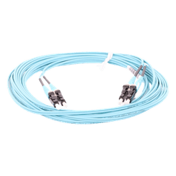 Jumper de Fibra Optica Multimodo 50/125 OM3, LC-LC Duplex, OFNR (Riser), Color Aqua, 5 Metros (16.40 Pies)