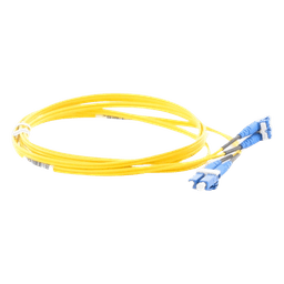 Jumper de Fibra Optica Monomodo 9/125 OS2, LC-LC Duplex, OFNR (Riser), Color Amarillo, 2 Metros (6.56 Pies)