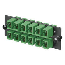 Placa Acopladora de Fibra Optica FAP, Con 12 Conectores SC/APC (12 Fibras), Para Fibra Monomodo OS1/OS2, Color Verde