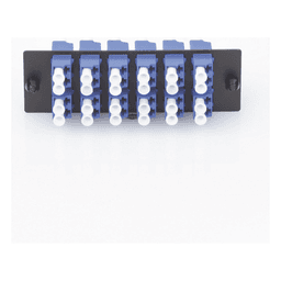 Placa Acopladora de Fibra Optica FAP, Con 12 Conectores LC Duplex (24 Fibras), Para Fibra Monomodo OS1/OS2, Color Azul