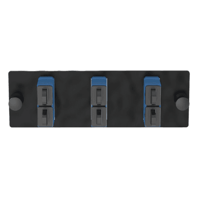 Placa Acopladora de Fibra Optica FAP, Con 3 Conectores SC Duplex (6 Fibras), Para Fibra Monomodo OS1/OS2, Color Azul