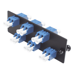 Placa Acopladora de Fibra Óptica FAP, con 6 Conectores LC Duplex (12 Fibras), para Fibra Monomodo OS1/OS2, Color Azul