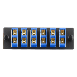 Placa Acopladora de Fibra Optica FAP, Con 6 Conectores SC Duplex (12 Fibras), Para Fibra Monomodo OS1/OS2, Color Azul